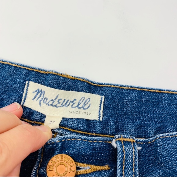 MADEWELL High Waisted Cuffed Denim Jean Shorts 27 - Picture 2 of 3